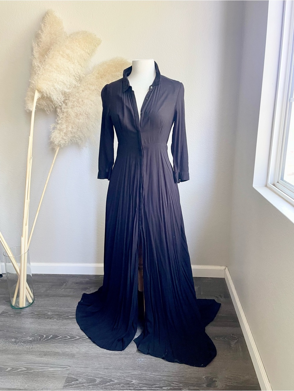 FREE PEOPLE | Maxi Shirt Dress - Black size 4